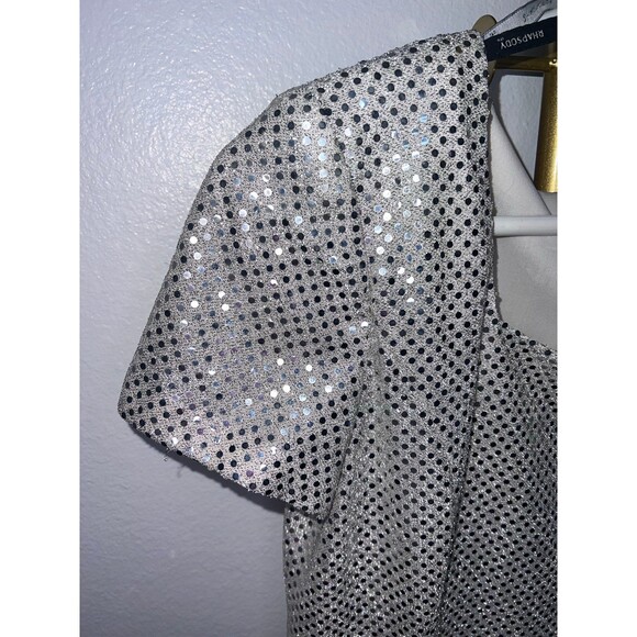 VINTAGE Rhapsody Silver Sequence Dress - Picture 4 of 6